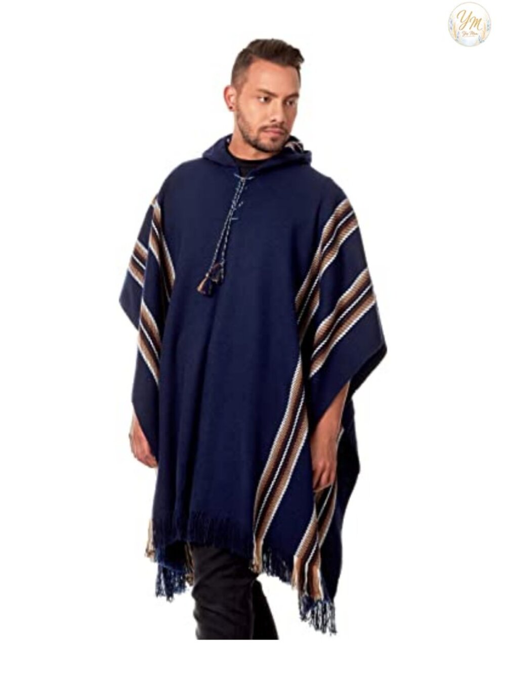 Alpaca Wool Hooded Poncho Cloak Cape Unisex Wrap